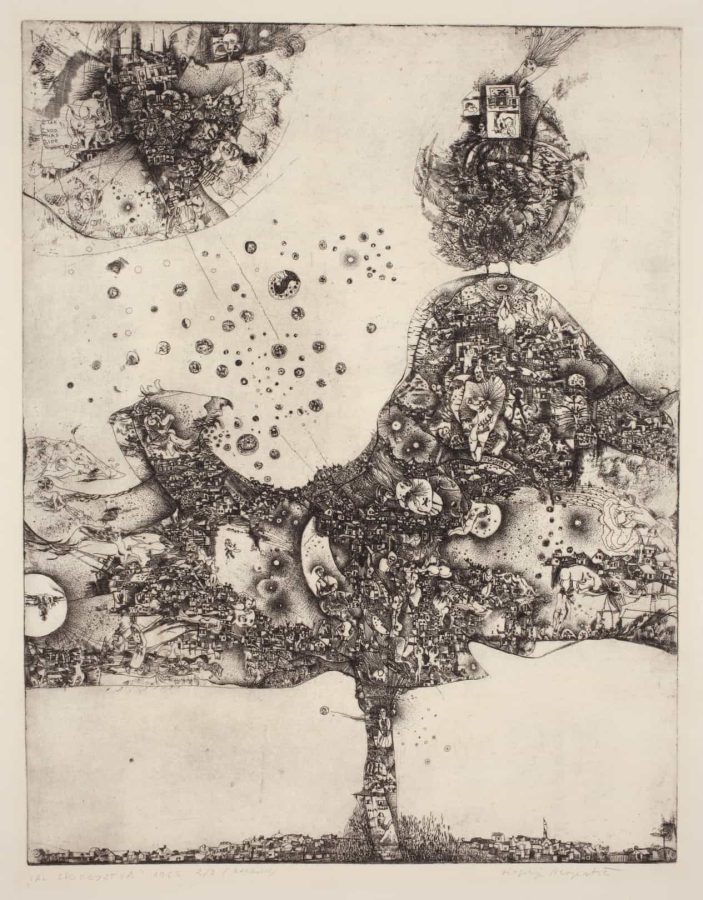 Virgilije Nevjestić, vladao je brojnim likovnim disciplinama. Sjajna tehnička postignuća u grafičkim tehnikama odlikuje bogata i živa naracija u kojoj se ljudski likovi isprepliću s elementima prirode i urbanih pejzaža u fantastičnim svjetovima nadrealističkog ugođaja. Četiri desetljeća stvaralaštva obuhvaća tisuće i tisuće grafičkih listova, desetke grafičkih mapa i bibliofilskih izdanja, oduševljavjući snagom imaginacije i sposobnosti pričanja priča profinjenim vizualnim jezikom figuracije s povremenim prodorima u apstrakciju.